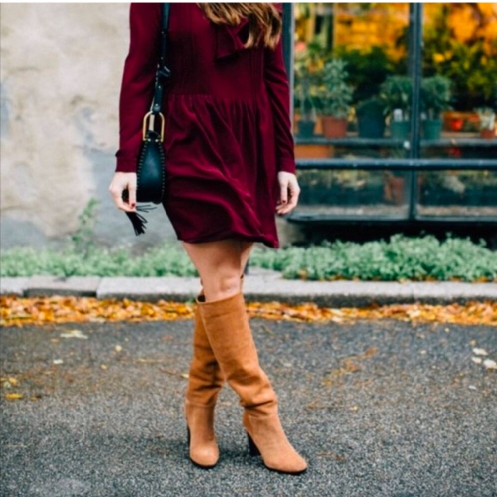 Sam Edelman Victoria Golden Carmel Suede Boots size 7.5 - Picture 4 of 8